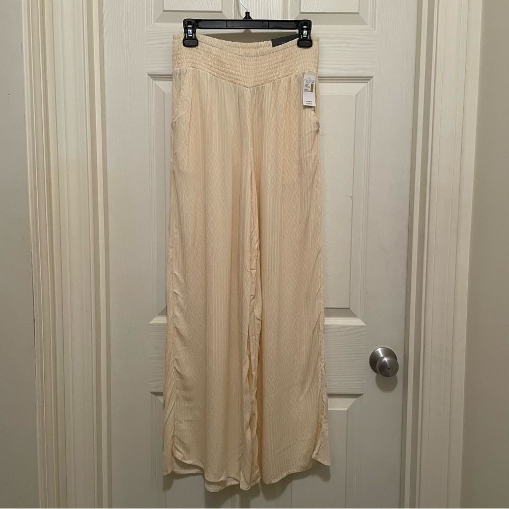 New Maurices High Rise Palazzo Pants Wide Leg Pockets Small Boho Coastal‎ NWT